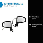 TRQ 2 Piece Driver and Passenger Side Mirror Assembly Set Electric Adjustment Heated No Memory Black Compatible with 2009-201