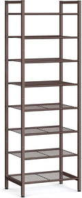 SONGMICS Narrow Shoe Rack - Sturdy 8 Tier Metal Tall Shoe Rack Shelf, Slim Shoe Storage Organizer for Closet Entryway Small S