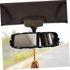 Cabilock Bling Rearview Mirror Cover Car Mirror Accessories Pu Scratch Resistant Elegant Car Interior
