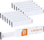 Lifewit 12 Pack 2.36" High Drawer Dividers 28-43.5cm/11-17" Adjustable Drawer Organizer for Clothes/Utensils, Expandable Draw
