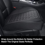 Black Panther Luxury Faux Leather Car Seat Cover Front Bottom Seat Cushion Cover, Anti-Slip and Wrap Around The Bottom, Fits 