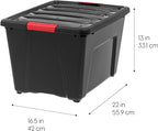 IRIS USA 51 L (54 QT) Plastic Storage Box with Lid and Latches - 4 Pack - BPA-Free, Garage Organizing Solution, Durable Nesta