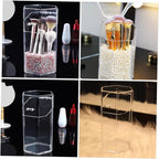 minkissy 1Set Acrylic Makeup Brush Canister Dustproof Multi Function Storage Container for Cosmetics Jewelry Makeup Brushes S