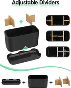 GFWARE Black Toothbrush Holder, Bamboo Toothbrush and Toothpaste Holder with Drainage, Electric Kids Matte Black Toothbrush H