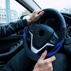 Alusbell Microfiber Leather Steering Wheel Cover Breathable Auto Car Steering Wheel Cover for Men and Women Universal 15 Inch