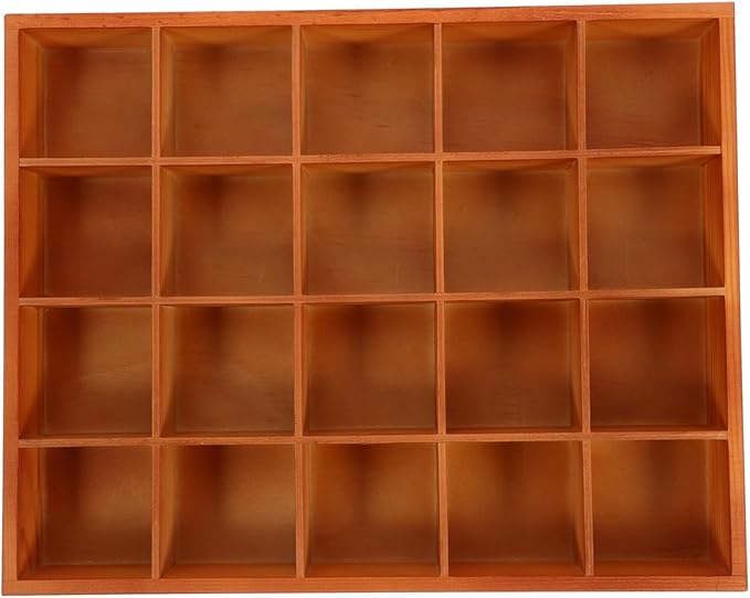 PRETYZOOM Wooden Sorting Tray Closet Drawer Divider Organizer with 20 Compartments Suitable for Socks Briefs Keys Stationery 