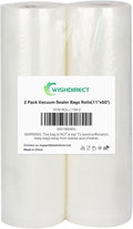 Vacuum Sealer Bags Rolls 2-Pack 11"X50' Commercial Grade BPA Free Double Sides Textured Vacuum Seal Bags Compatible with Food