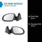 TRQ 2 Piece Driver and Passenger Side Mirror Assembly Set Electric Adjustment Heated No Memory Black Compatible with 2005-201