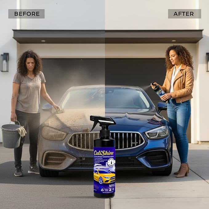 CaliShine Quick Effect Coating Spray - 16.9 fl oz Waterless Ceramic Car Wax Coat - Detail Polish & Cleaner for Cars Boat Body