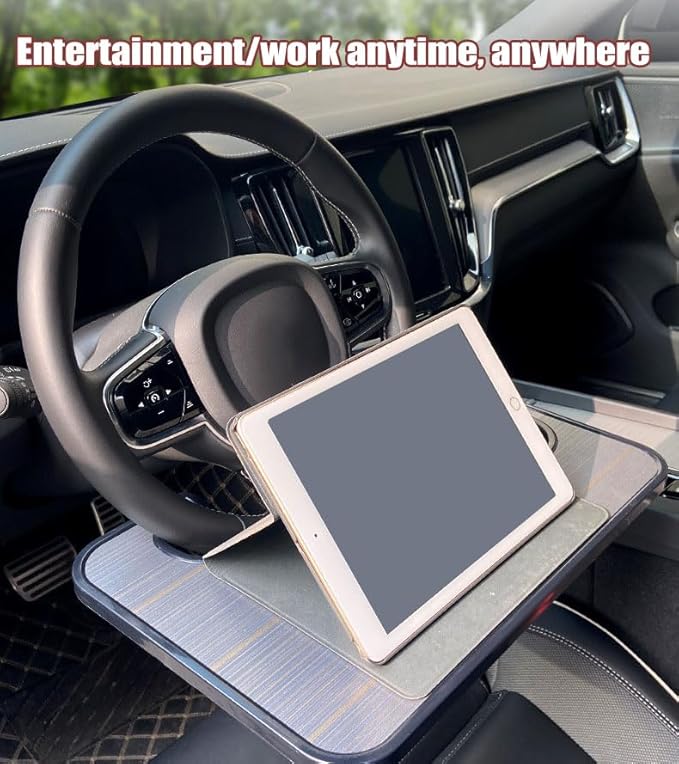 Car Steering Wheel Tray for Ford Bronco Expedition Ranger Maverick Fusion F150, Vehicle Desk Food Tray, Steering Wheel Desk for Laptop, Multipurpose Travel Accessories,for Eating Food Work