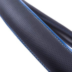 Car Pass Colour Piping Leather Universal Fit Steering Wheel Cover,Perfectly fit for 14.5-15 inches Suvs, Vans, Trucks, Sedans