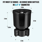 Seven Sparta Cup Holder Expander with Phone Holder & Cable Access, 3-in-1 Car Organizer, Side Storage Box for Phone/Cards, Co