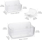 Diesisa 3pc Acrylic Wall Mount Organizer, Adhesive Clear Shower Caddies,Acrylic Soap Basket for wall,No Drilling Hang Walls,w