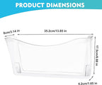 EASEPRES 8 Pack Clear Single Pocket Hanging File Organizer, Plastic Wall Mount Paper Mails Magazines Holder, Mounted Folder B