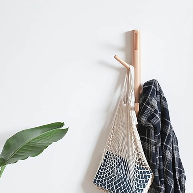 Coat Rack 2 pack-Wall Mounted Hat Rack Coat Hooks-Sturdy Wooden Coat Rack Stand-Entryway Hall Tree Coat Tree with Solid Base 