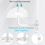 LUTTY 2Pcs Wall Mount Clear Acrylic Hat Display Stand,Wig Display Stand Racks Wall-Mounted Hat for Closet,Domed Hat Holder fo
