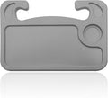 Car Steering Wheel Desk Tray for Laptop and Eating 2 in 1 Multipurpose Travel Accessory with Drink and Pen Holder Compatible with Most Vehicles Grey