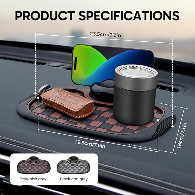 Multifunction Car Anti-Slip Mat, 2026 Upgraded Anti Slip Mat for Car Dashboard, 360° Rotatable Phone Holder Dashboard Pad wit