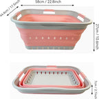 SAMMART 42L (11 gallon) Collapsible Plastic Laundry Basket - Foldable Pop Up Storage Container/Organizer - Space Saving Hampe
