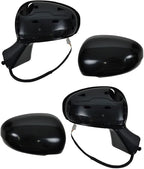 TRQ 2 Piece Driver and Passenger Side Mirror Assembly Set Electric Adjustment Non-Heated No Memory Black Compatible with 2009
