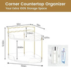 FELIZHOUSE 2-Tier Makeup Organizer for Vanity & Bathroom Countertop – Acrylic Storage Shelf with Perfume Tray & Makeup Brush 