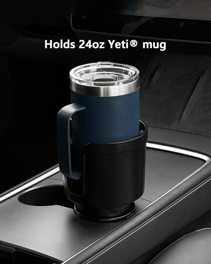 Upgraded Car Cup Holder Expander Adapter with Offset Adjustable Base, Compatible with Yeti 14/24/36/46oz Ramblers, Hydro Flas