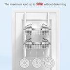 Coat Rack, Over The Door Hanger with Mesh Basket, Detachable Storage Shelf for Towels, Hats, Handbags, Coats (White-2 Baskets