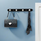 Wall Mounted Coat Hook Rack with Gold Hooks 2 Pack, Modern Wood Wall Organizer for Hanging Coats, Hats, Towels, Bags,Jackets,