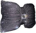 Fashion Car Ultra Bling Steering Wheel Cover with Sparkly Diamond Rhinestones, Gorgeous Accessory with Anti Slip Lining Extra Bling Especially Shiny Cat Exotic Universal (Headrest Black Cat Silver)