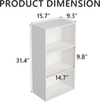 Wooden 3 Cube Storage Organizer, 3 Tier Low Bookcase Freestanding Storage Display Organizer,Versatile Cubes Shelf and Cubby U