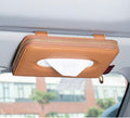 Car Tissue Holder, Sun Visor Tissue Holder, Car Visor Napkin Holder, PU Leather Backseat Tissue Case Holder for Car Vehicle with Zipper (Brown)