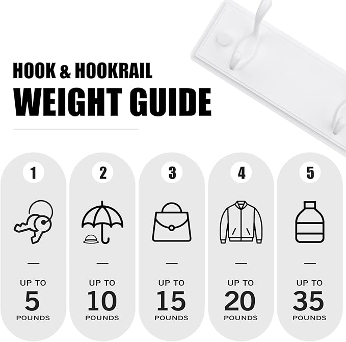 Badiano Wooden Coat Rack, Wall-Mounted Organizer for Closet, Entryway, Hallway, Foyer, Bedroom, Heavy Duty Double Hooks for H