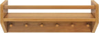 Max & Lily Wall Shelf with Pegs, 24 Inch Floating Bookshelf for Kids Room, Solid Wood Wall-Mounted Storage Shelf with Hooks f