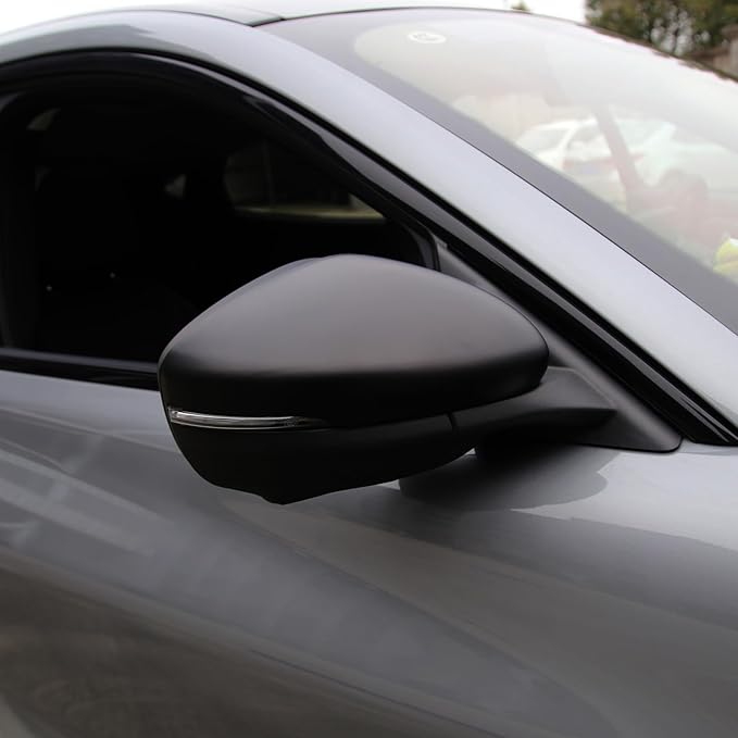 ROCCS Compatible with 2021-2023 Mustang Mach-E Side Mirror Cover Caps Auto Car Mirror Cover Rearview Mirror Guard Covers Replacement Door Side Exterior Decoration Trims Accessories(Matte Black)
