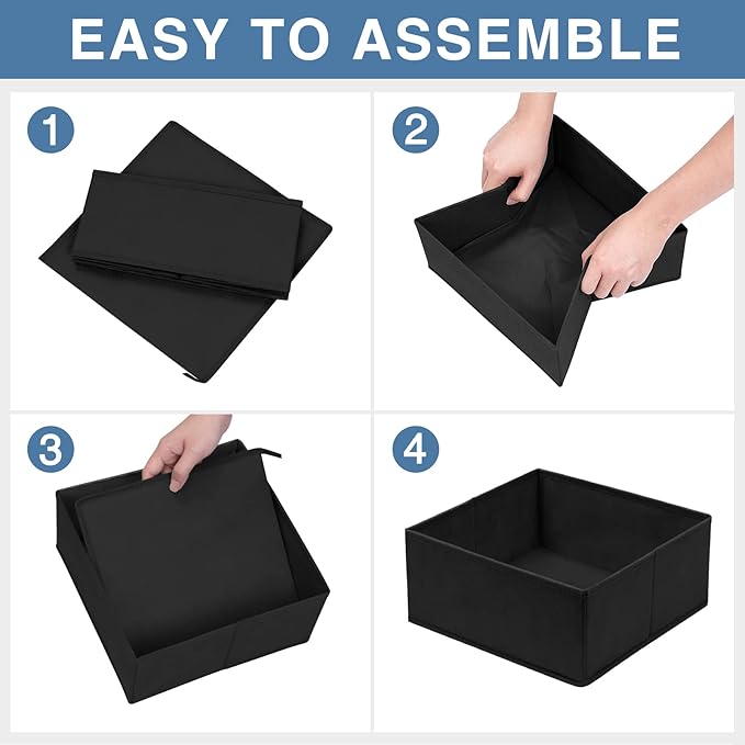 Criusia Drawer Organizer Clothes 12 Pack - Odorless Closet Organizers and Storage for Sock Underwear Bra - Dresser Organizado