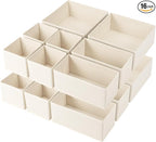 Criusia Drawer Organizer Clothes,16 Pack Underwear Drawer Organizers, Foldable Closet Organizers and Storage Dresser Drawer D