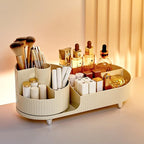 Booklov Roating Makeup Caddy Organizer for Vanity, Large Capacity Cosmetic Display Case, Clear Acrylic Countertop Beauty Stor