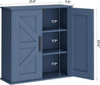 Homleke Bathroom Wall Cabinet, Over Toilet Storage Cabinet with Barn Doors and Adjustable Shelves, 3-Tier Medicine Cabinet Wa