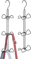 mDesign Metal Wire Over The Closet Rod Hanging Storage Organizer Hanger for Storing and Organizing Purses, Backpacks, Satchel