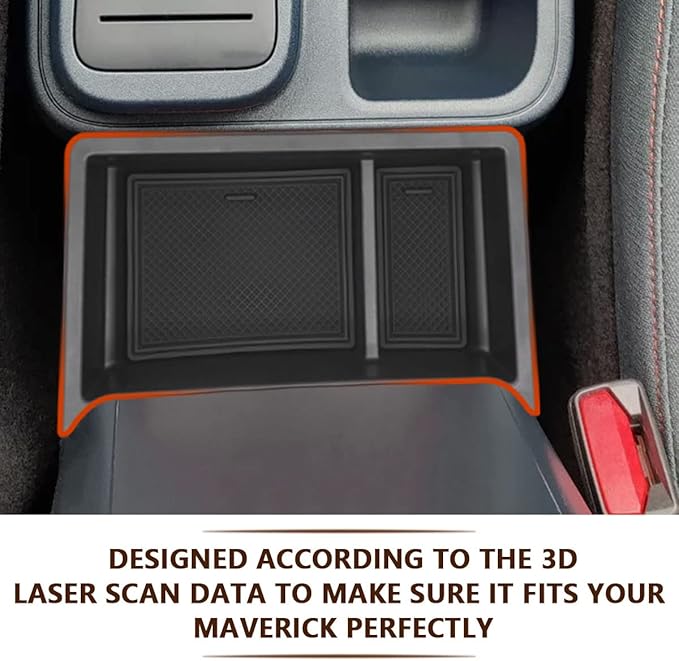 Muslogy for Maverick Center Console Organizer Gear Shift Storage Box ABS Material Insert Tray Compatible with Ford Maverick 2026 2025-2022 Accessories (Black)