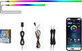 2026 Upgraded Acrylic Interior Car LED Strip Light Dual-Zone Wireless App, 2 in 1 with 43.3inch + 9.8inch Fiber Optic Strip Lights, Dynamic Chasing Music Sync Neon Car Ambient Lighting Kits