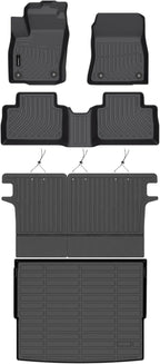 Auxko All Weather Floor Mats Cargo Mat with Backrest Mat Fit for Nissan Kicks 2026 2025 TPE Liners Accessories Odorless Floor Mats Cargo Mat with Back Seat Protector Black