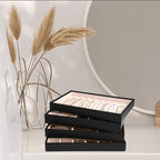 LANDICI Stackable Jewelry Organizer Trays 4 Set,PU Leather Jewelry Organizer Drawer,Jewelry Storage Display Tray for Earring 