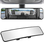 LivTee Rear View Mirror, Universal 11.3'' (287mm), Wide Angle Panoramic Convex Rearview Mirror, Clip-on to Original to Eliminate Blind Spot for Cars SUV Trucks