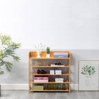 Bamboo Shoe Rack Organizer, 5 Tier Shoe shelf Storage Organizer, For Entryway, Hallway, and Closet (Nature-39.4")