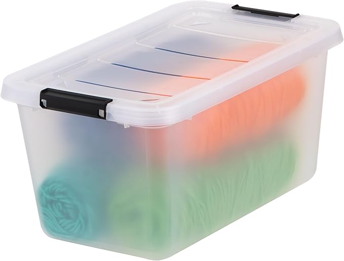 IRIS USA 6-Pack Clip Box with Latching Lids, 13 Quart Craft Storage Bins, Art & Writing Supply Containers for Home, Office & 