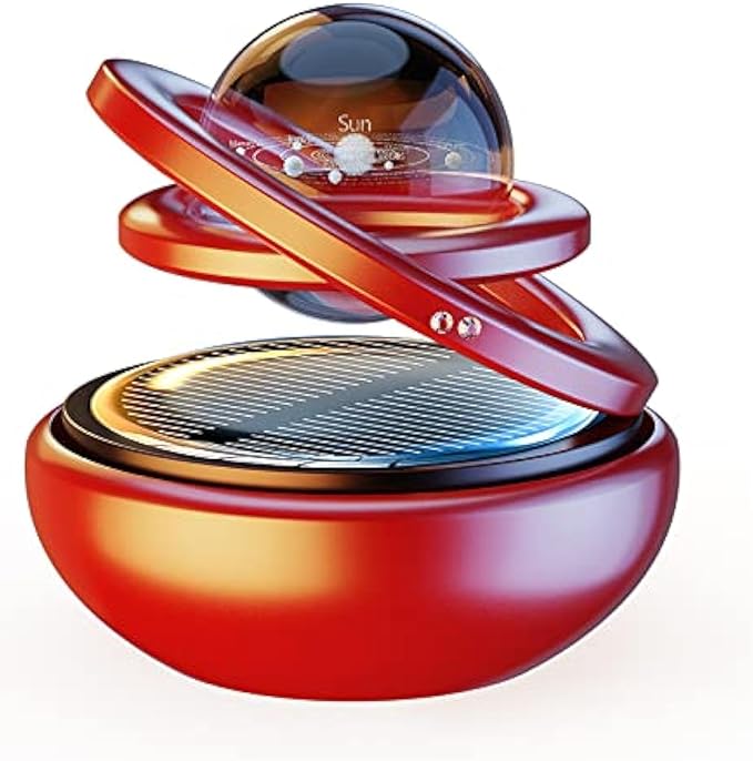 Kwak's Car Air Freshener Solar Energy Air Purifier for Car Interior Autorotation Decoration Accessories(red)
