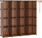 C&AHOME 16-Cube Storage Organizer, Plastic Shelves Units, DIY Closet Organizer, Modular Shelves Ideal for Home, Bedroom, 48.4