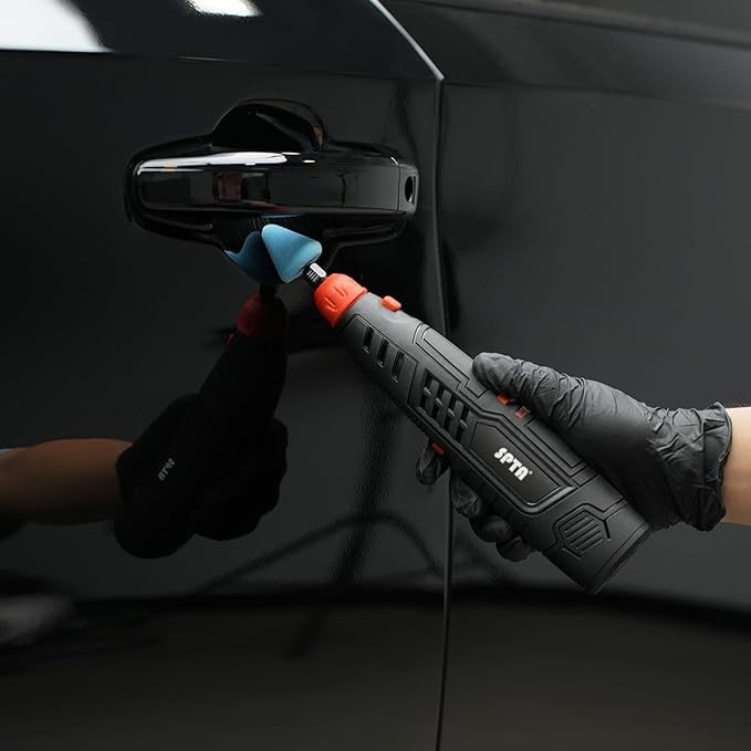 Cordless Rotary Tool, SPTA Powerful Mini Detail Polisher Kit, 36Pcs 12V Li-ion Battery 5,000-25,000 RPM Micro Auto Detailing Car Polisher Polishing Foam Pad Set for Buffing Polishing Sanding Cleaning