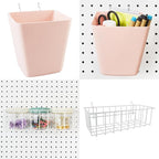 G.CORE Peg Board Organizer 21 Pack, Pegboard Accessories with Baskets Cups Hooks - 1/8" & 1/4" Peg Board Wall Tool Organizers
